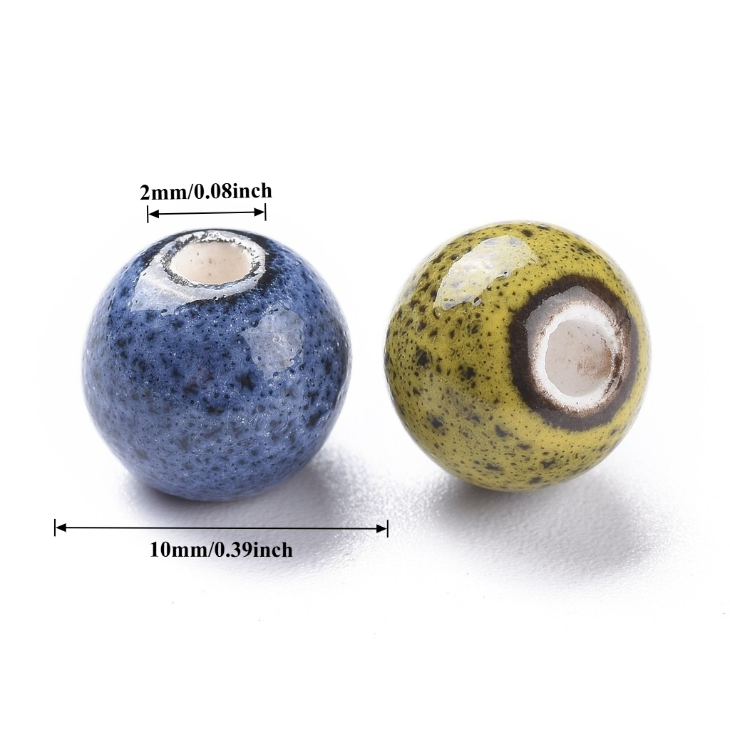 20pcs Handmade Porcelain Beads in Random Mixed Color for DIY Jewellery